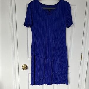 Connected Apparel Royal Blue Layered Dress